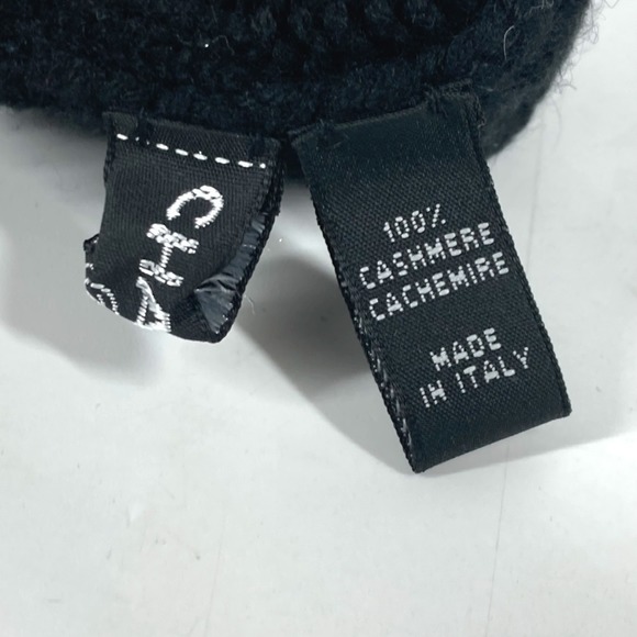 CHANEL NO5 Logo Gloves Accessories Cashmere Women's Black - Picture 10 of 10